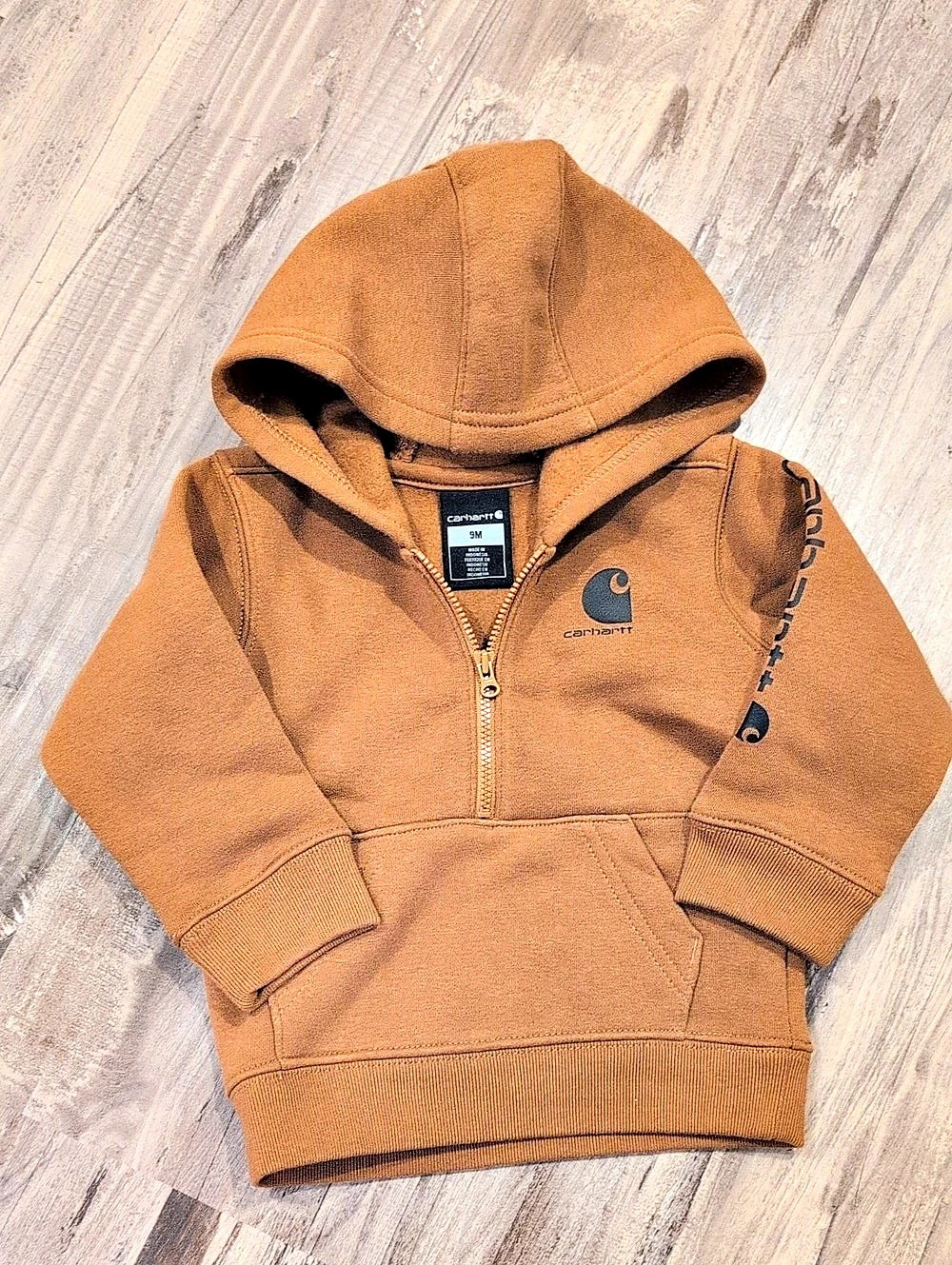 Carhartt Boys' Long-Sleeve Half-Zip Sweatshirt Baby 9M Brown